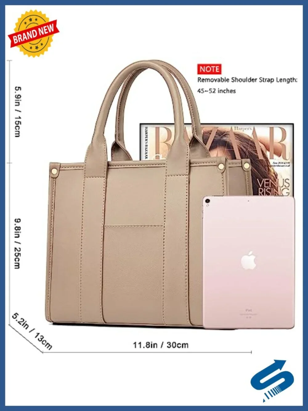 Women's Tote Handbag PU Leather Crossbody Shoulder Bag with Adjustable Strap